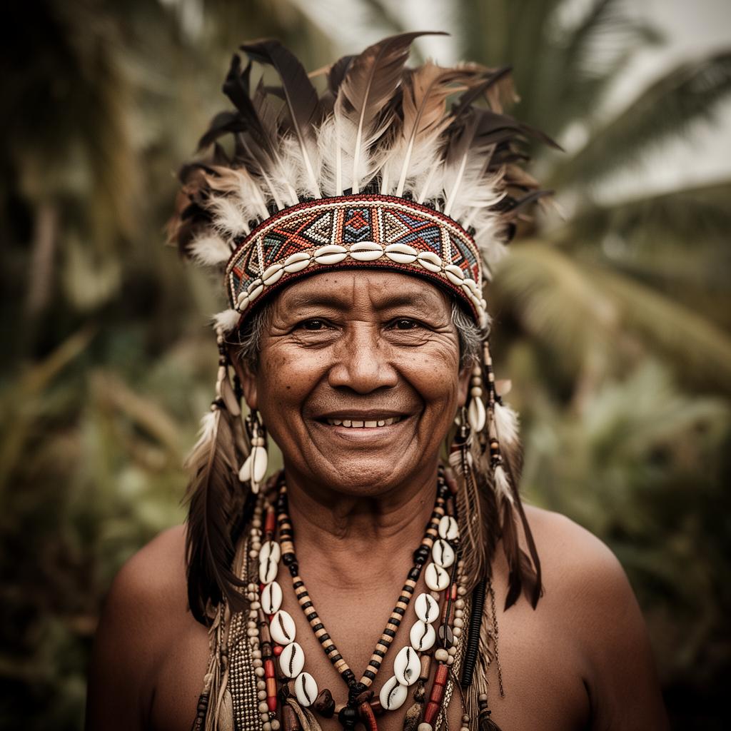 Melanesian elder · ceremonial headdress